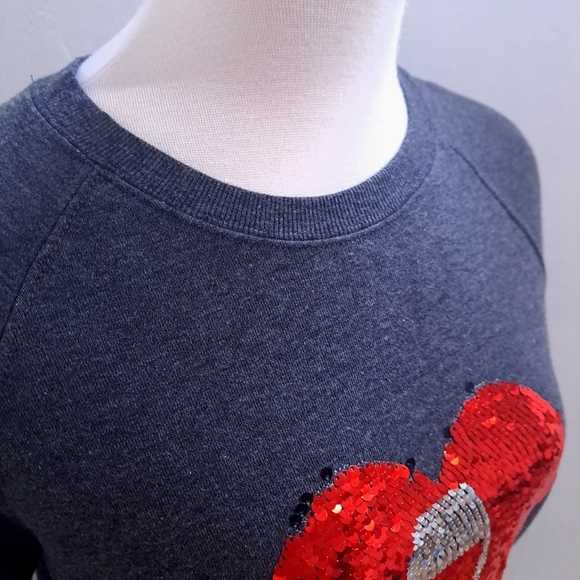 Paraphrase | Sequin Heart Wine Glass Sweater - Gray and Red - Picture 2 of 9